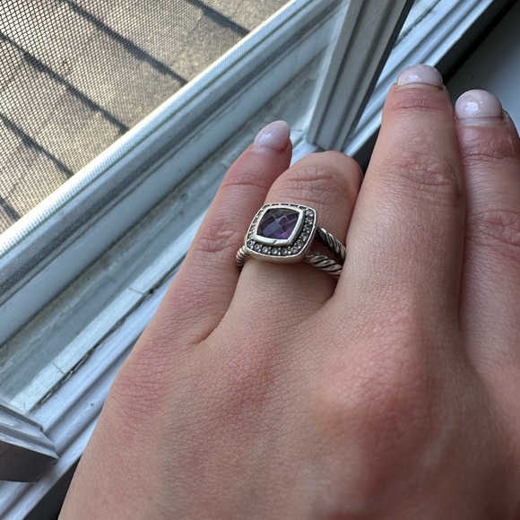David Yurman Petite Albion Ring
Sterling Silver with Amethyst and Diamonds, 7mm - Picture 6 of 6